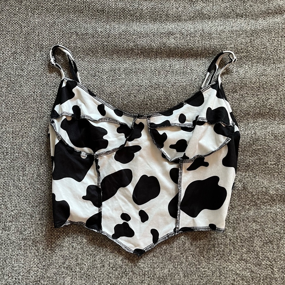 Small Shein Cow Print Cropped Tank
